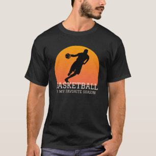 Basketball Is My Favourite Season Retro Sunset T-Shirt