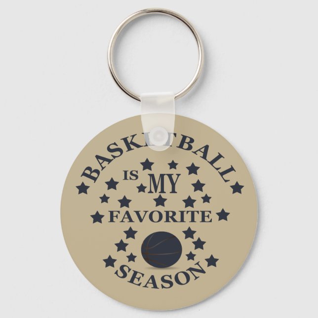 Basketball is my favourite season with blue ball keychain (Front)