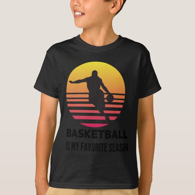 Basketball Is My Favourite Sunset Dribble  T-Shirt (Front)