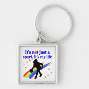 BASKETBALL IS MY LIFE BASKETBALL DESIGN KEYCHAIN