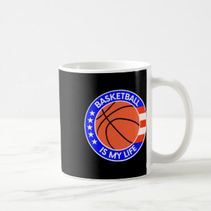 Basketball Is My Life Is Life Usa Flag Coffee Mug
