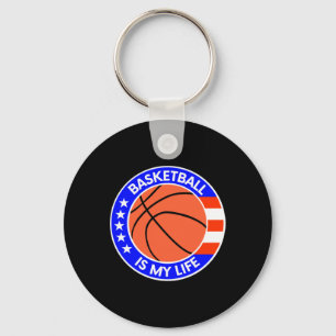 Basketball Is My Life Is Life Usa Flag  Keychain