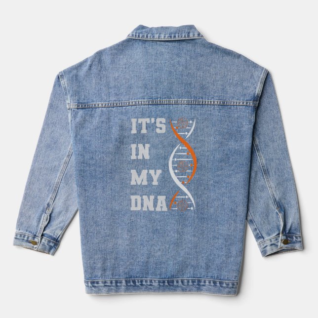 Basketball "It's in My DNA" Denim Jacket (Back)