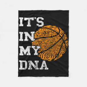Basketball It's In My Dna Fingerprint Playing Bask Fleece Blanket