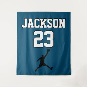 Basketball Jersey Backdrop   Player Team Number Tapestry