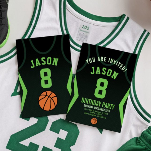 Basketball Jersey Invitation d'anniversaire (Créateur téléchargé)