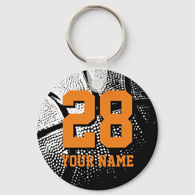 Basketball jersey number keychain | Personalize (Front)