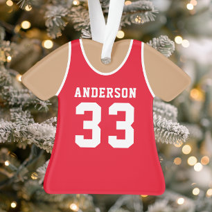 Basketball Jersey Sports Team Uniform Red Ornament