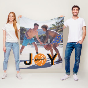 Basketball JOY Photo Fleece Blanket