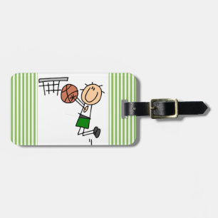 Basketball Jump Shot Green T-shirts and Gifts Luggage Tag