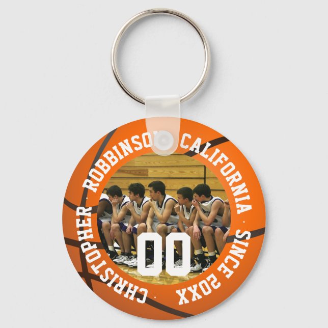 Basketball keychain w/ team photo (Front)