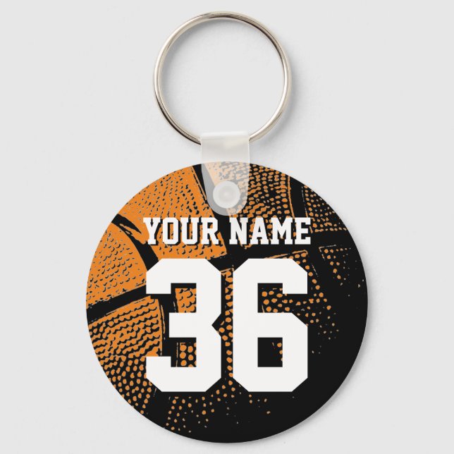 Basketball keychain with your own jersey number (Front)