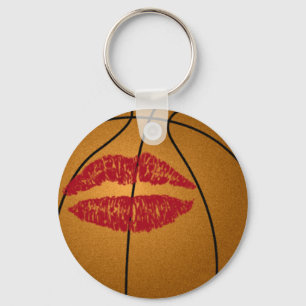 basketball kiss keychain