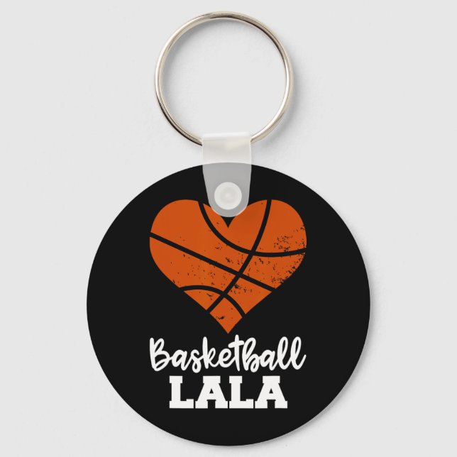 Basketball Lala Fun Basketball Heart Grandma La La Keychain (Front)