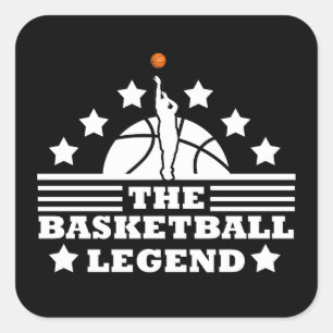 Basketball legend player for coach square sticker