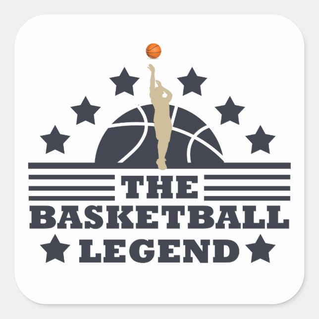 Basketball legend player for coach square sticker (Front)