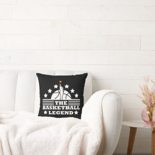 Basketball legend player for coach throw pillow