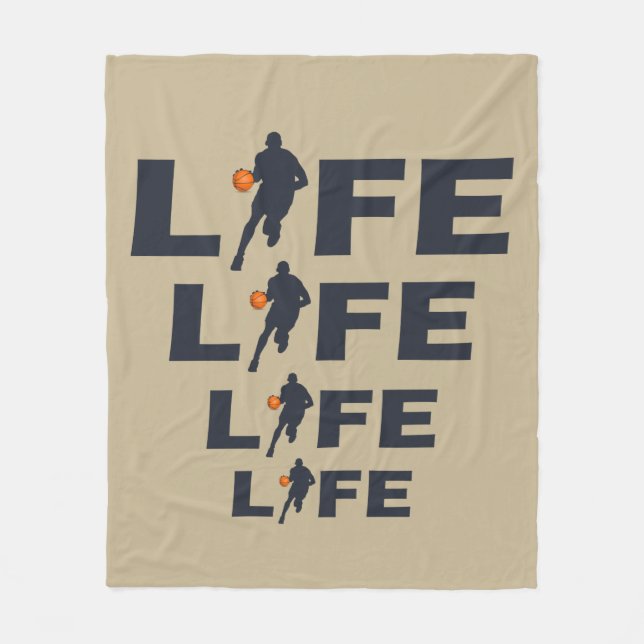 basketball life player dribbling fleece blanket (Front)