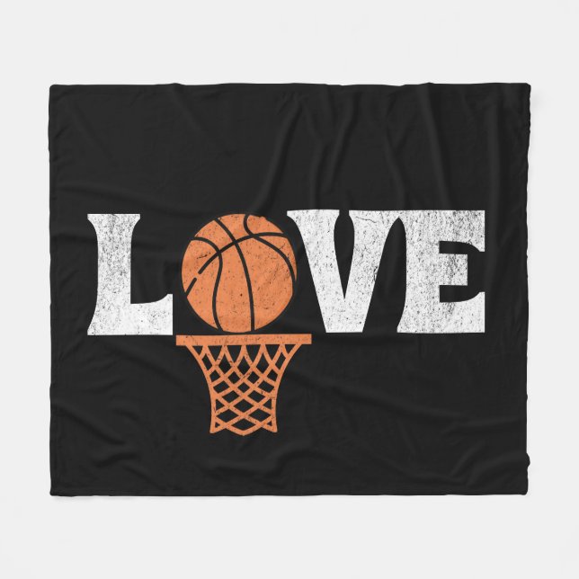 Basketball Love Fleece Blanket (Front (Horizontal))