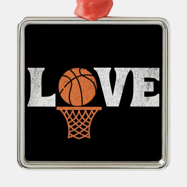 Basketball Love Metal Ornament (Front)