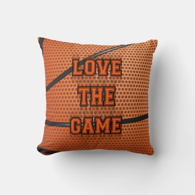 Basketball Love the Game Throw Pillow (Front)