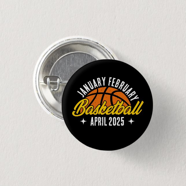 Basketball Lover Cool Player Modern Personalized 1 Inch Round Button (Front & Back)