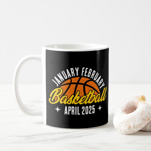 Basketball Lover Cool Player Modern Personalized Coffee Mug (With Donut)