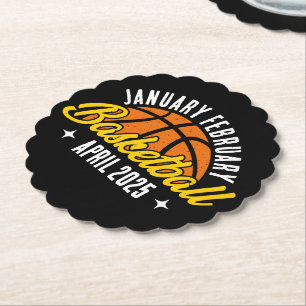 Basketball Lover Cool Player Modern Personalized Paper Coaster