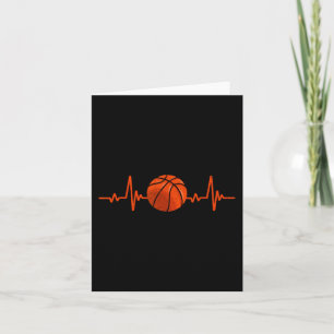 Basketball Lover Heartbeat Vintage Retro Basketbal Card
