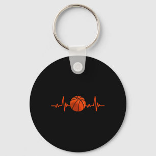Basketball Lover Heartbeat Vintage Retro Basketbal Keychain