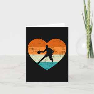 Basketball Lovers Heart Love Retro Valentines Day  Card