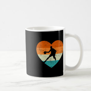 Basketball Lovers Heart Love Retro Valentines Day  Coffee Mug