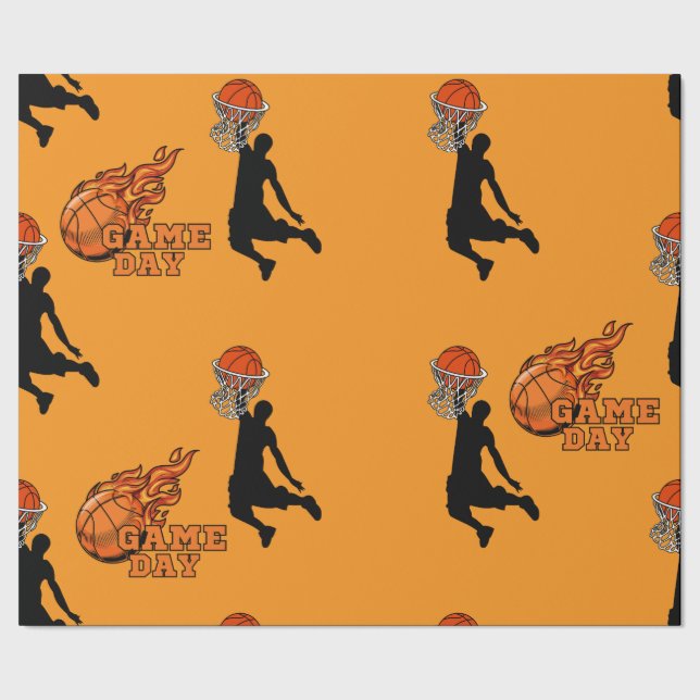 basketball madness kids party wrapping paper (Seam)