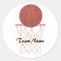 Basketball making the basket, Team Name stickers