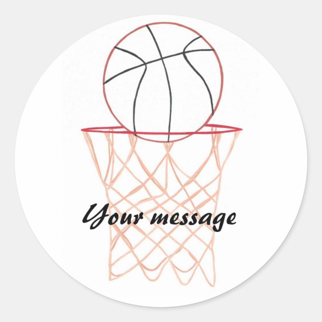 Basketball making the basket Your message stickers (Front)