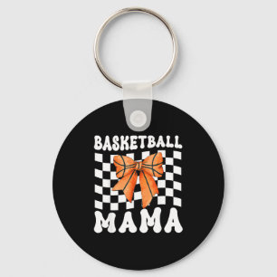 Basketball Mama Coquette Bow Game Day Funny Sports Keychain