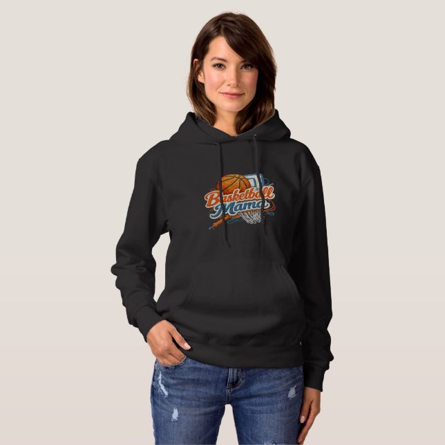Basketball Mama Hoodie – Personalized Back Name (Front Full)