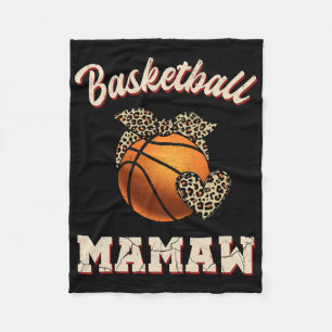 Basketball Mamaw Bandana Leopard Heart Fans Mother Fleece Blanket