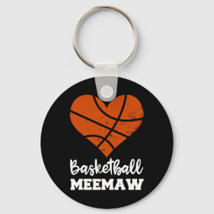 Basketball Meemaw Fun Basketball Heart Grandma Mee Keychain