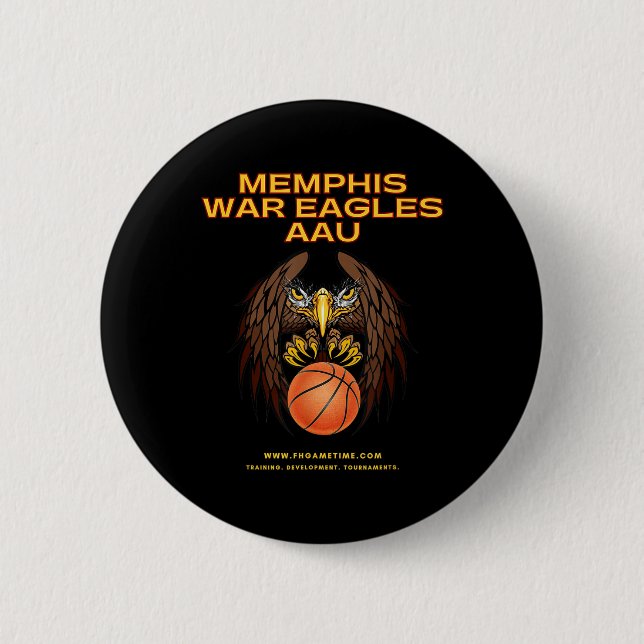 Basketball Memphis War Eagles Aau  2 Inch Round Button (Front)