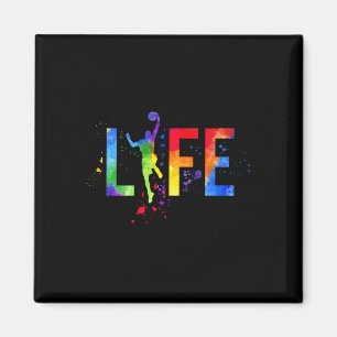 Basketball Mens Ball is Life Watercolor Basketball Magnet