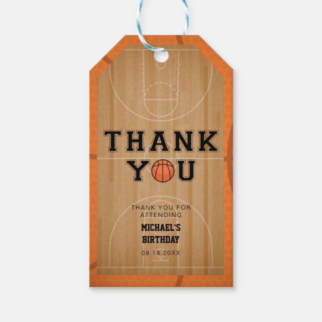 Basketball Merci - Étiquettes cadeaux (Devant)