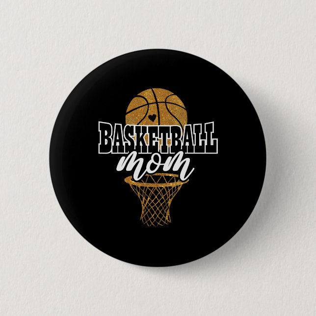 Basketball Mom 1  2 Inch Round Button (Front)