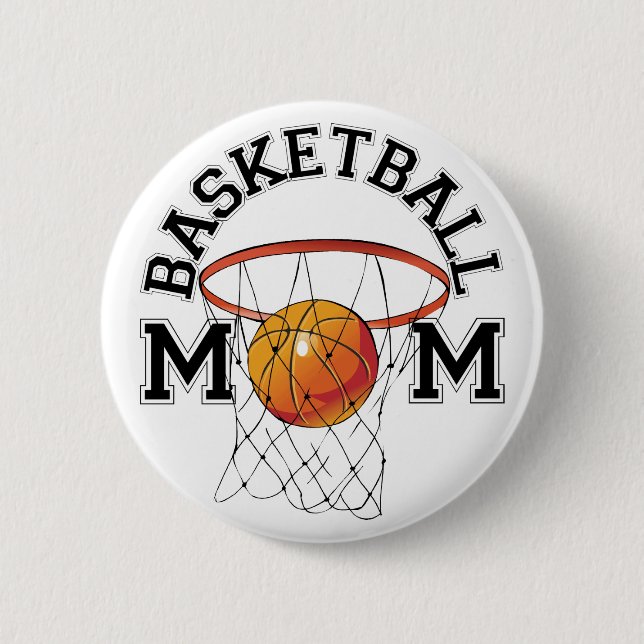 Basketball Mom 2 Inch Round Button (Front)