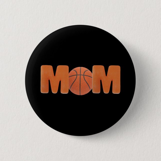Basketball Mom 2 Inch Round Button (Front)