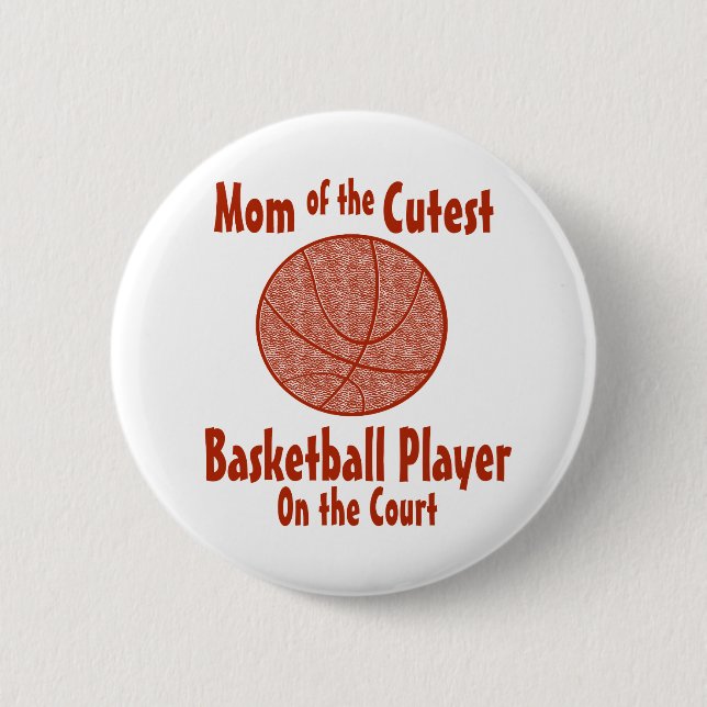 Basketball Mom 2 Inch Round Button (Front)
