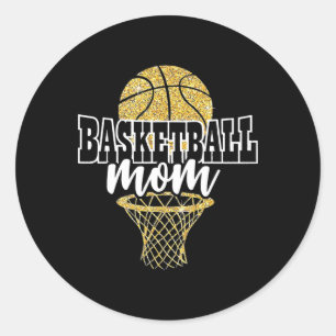 Basketball Mom Basket Hoop  Classic Round Sticker