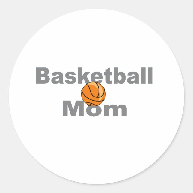 BasketBall Mom Classic Round Sticker (Front)