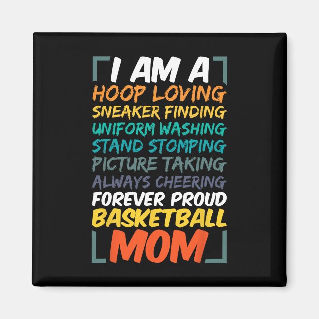 Basketball Mom Coach Wife Fun Proud Team Player Mo Magnet (Front)