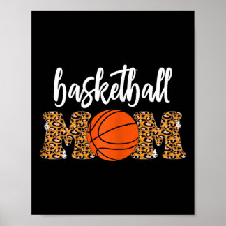Basketball Mom Cute Leopard Basketball Gifts for M Poster